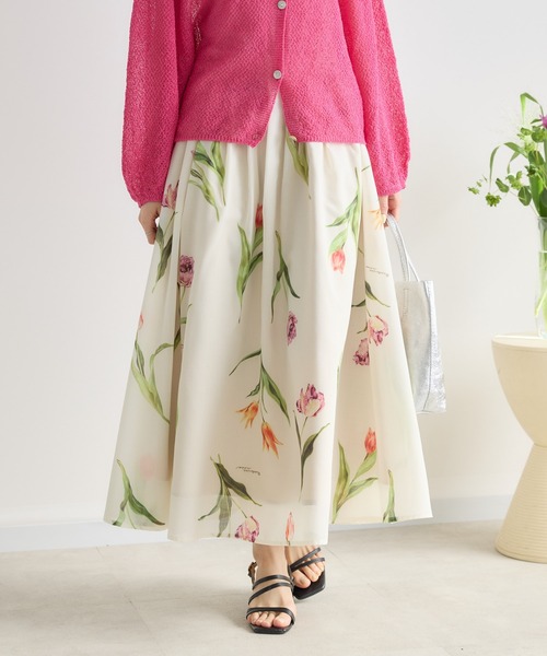 KATHARINE ROSS（キャサリンロス）の「【KATHARINE ROSS】チューリッププリントスカート（スカート・レディース・アイボリー/ネイビー・SMALL/MEDIUM）」の5枚目の写真