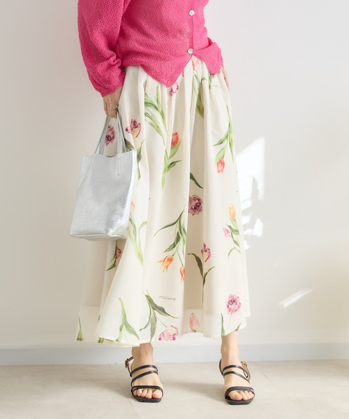 KATHARINE ROSS（キャサリンロス）の「【KATHARINE ROSS】チューリッププリントスカート（スカート・レディース・アイボリー/ネイビー・SMALL/MEDIUM）」の7枚目の写真