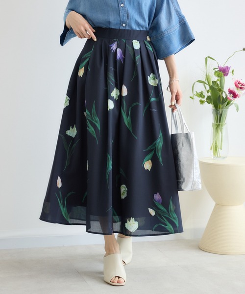 KATHARINE ROSS（キャサリンロス）の「【KATHARINE ROSS】チューリッププリントスカート（スカート・レディース・アイボリー/ネイビー・SMALL/MEDIUM）」の11枚目の写真