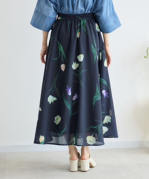 KATHARINE ROSS（キャサリンロス）の「【KATHARINE ROSS】チューリッププリントスカート（スカート・レディース・アイボリー/ネイビー・SMALL/MEDIUM）」の14枚目の写真