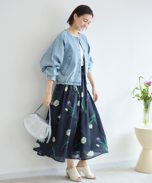 KATHARINE ROSS（キャサリンロス）の「【KATHARINE ROSS】チューリッププリントスカート（スカート・レディース・アイボリー/ネイビー・SMALL/MEDIUM）」の22枚目の写真