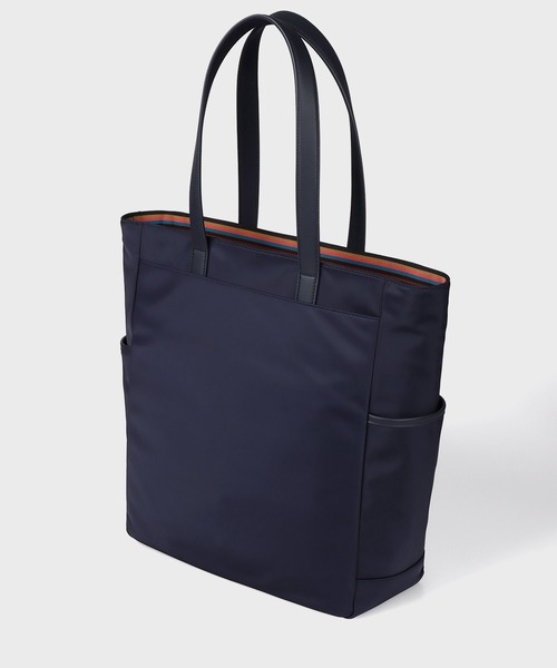 Paul Smith(ポールスミス)の「ナイロンブライトストライプトリム トートバッグ【553405 N083T】(トートバッグ・メンズ・ブラック/ネイビー・FREE)」の3枚目の写真