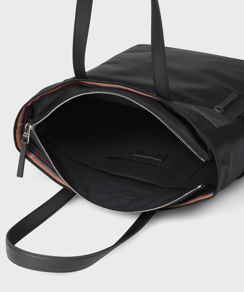 Paul Smith(ポールスミス)の「ナイロンブライトストライプトリム トートバッグ【553405 N083T】(トートバッグ・メンズ・ブラック/ネイビー・FREE)」の10枚目の写真