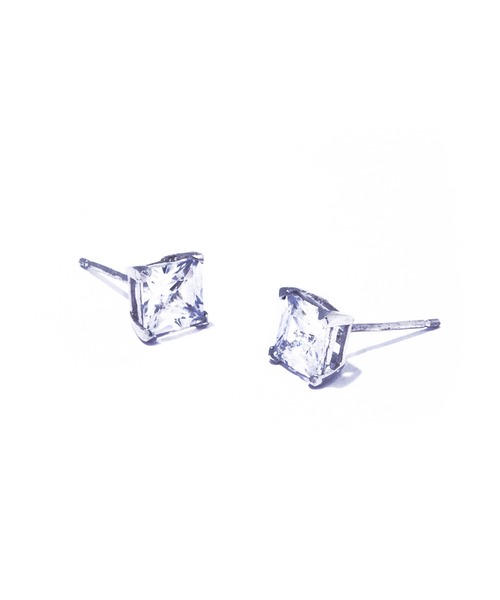 les bonbon(ルボンボン)の「【les bon bon】princess square pierce/プリンセス スクエア ピアス M BOB857(ピアス(両耳用)・レディース・シルバー・M)」の2枚目の写真