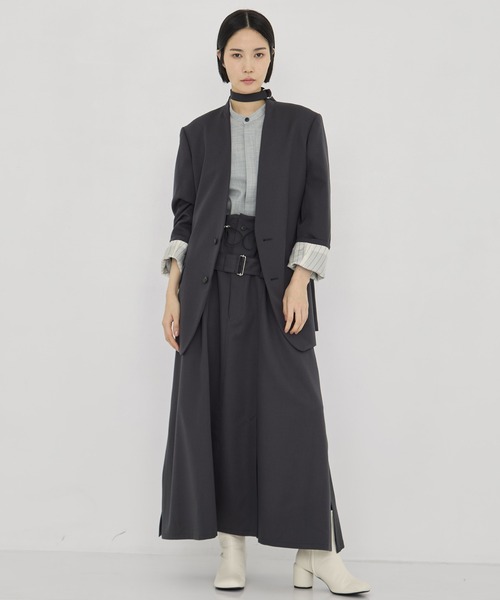 UJOH（ウジョー）の「【UJOH/ウジョー】《STUDIOUS別注》別注 Draw Code Belt Skirt/ドローコードスカート（スカート・レディース・グレー・2/1）」の3枚目の写真