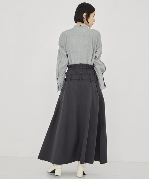 UJOH（ウジョー）の「【UJOH/ウジョー】《STUDIOUS別注》別注 Draw Code Belt Skirt/ドローコードスカート（スカート・レディース・グレー・2/1）」の6枚目の写真