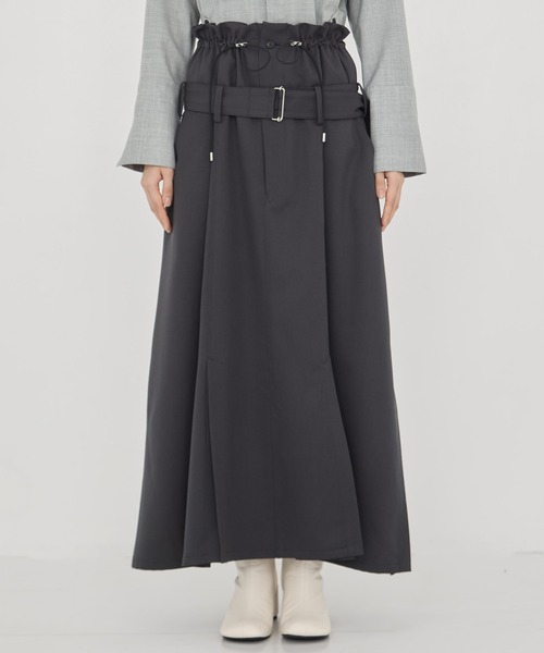 UJOH（ウジョー）の「【UJOH/ウジョー】《STUDIOUS別注》別注 Draw Code Belt Skirt/ドローコードスカート（スカート・レディース・グレー・2/1）」の8枚目の写真