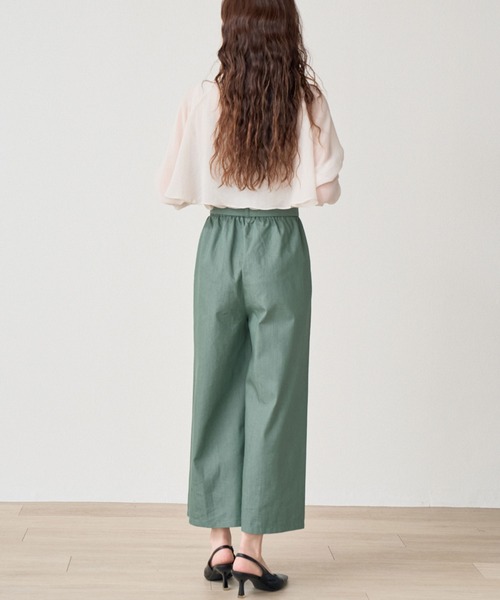 laulea(ラウレア)の「CVCスラブカラーデニム クロプトワイドパンツ(デニムパンツ・レディース・モカ/グリーン/ブラック/オフホワイト・M/L)」の14枚目の写真