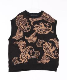 many men many mind（メニーメンメニーマインド）の「/many men many mind/ルーズシルエットレトロ柄ニットベスト（ベスト）」