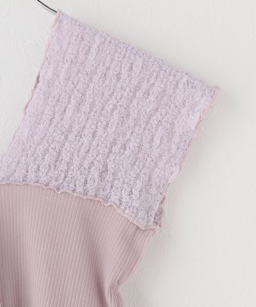 IENA（イエナ）の「BASERANGE/ベースレンジ NEHRU TANK タンクトップ（Tシャツ/カットソー・レディース・パープル系その他・FREE）」の2枚目の写真