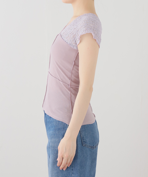 IENA（イエナ）の「BASERANGE/ベースレンジ NEHRU TANK タンクトップ（Tシャツ/カットソー・レディース・パープル系その他・FREE）」の8枚目の写真