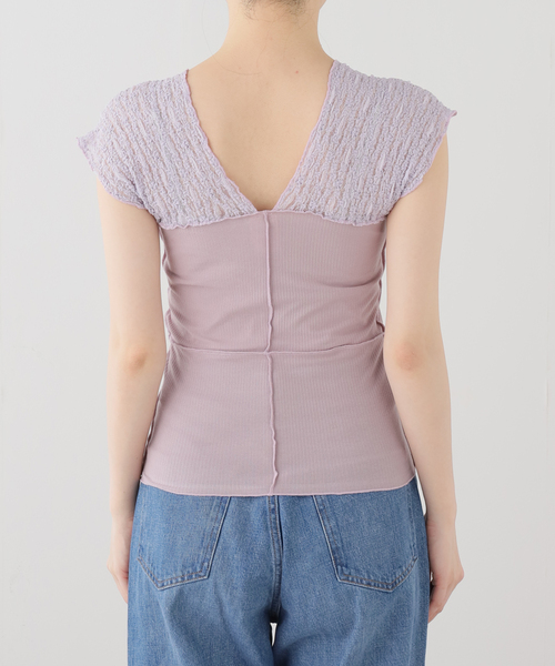 IENA（イエナ）の「BASERANGE/ベースレンジ NEHRU TANK タンクトップ（Tシャツ/カットソー・レディース・パープル系その他・FREE）」の9枚目の写真