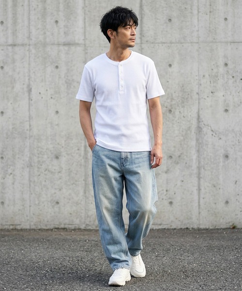 TETE HOMME(テットオム)の「展開店舗限定 サーマル ヘンリーネックショートスリーブTシャツ(Tシャツ/カットソー・メンズ・ホワイト/ブラック/ネイビー/グレー・MEDIUM/X-LARGE/LARGE)」の12枚目の写真