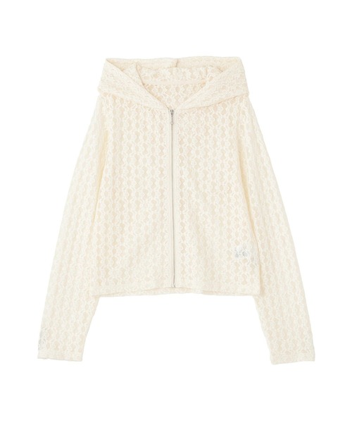 earth music&ecology(アースミュージックアンドエコロジー)の「レースパーカー(パーカー・レディース・ブラック/アイボリー・FREE)」の17枚目の写真