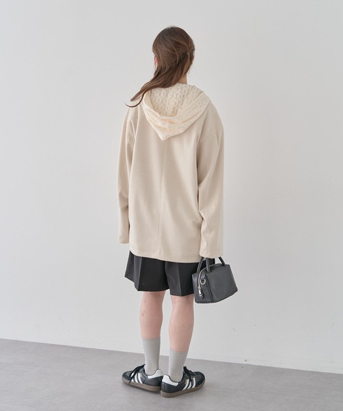 earth music&ecology(アースミュージックアンドエコロジー)の「レースパーカー(パーカー・レディース・ブラック/アイボリー・FREE)」の14枚目の写真