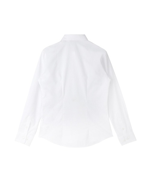 TOKYO SHIRTS(トウキョウシャツ)の「【透け防止】 形態安定ノンアイロン レギュラー 長袖ビジネスワイシャツ 白無地(ビジネスシャツ・レディース・ホワイト・XL/LL/M/XS)」の2枚目の写真