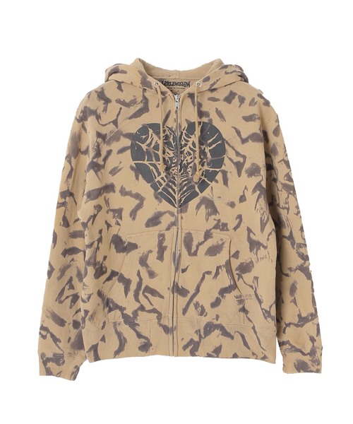 JOINT WORKS(ジョイントワークス)の「Little Willow / リトルウィロー 別注 HEART SPIDER ZIP HOODIE(パーカー・メンズ・カーキ/ブラック・MEDIUM/SMALL)」の2枚目の写真