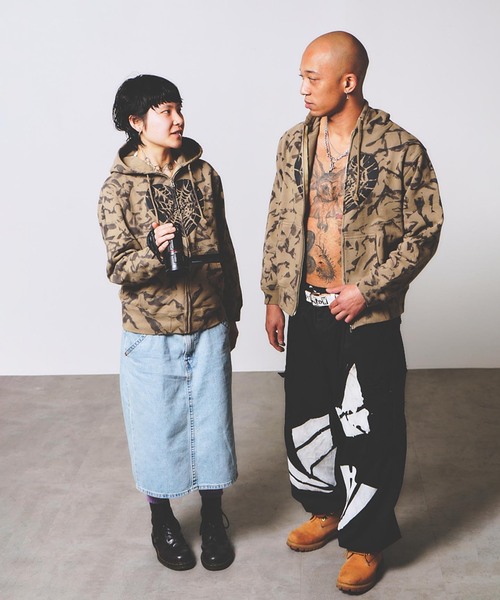 JOINT WORKS(ジョイントワークス)の「Little Willow / リトルウィロー 別注 HEART SPIDER ZIP HOODIE(パーカー・メンズ・カーキ/ブラック・MEDIUM/SMALL)」の14枚目の写真