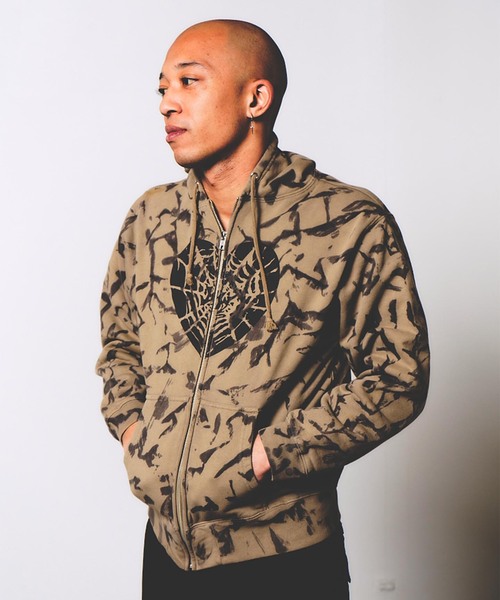 JOINT WORKS(ジョイントワークス)の「Little Willow / リトルウィロー 別注 HEART SPIDER ZIP HOODIE(パーカー・メンズ・カーキ/ブラック・MEDIUM/SMALL)」の17枚目の写真