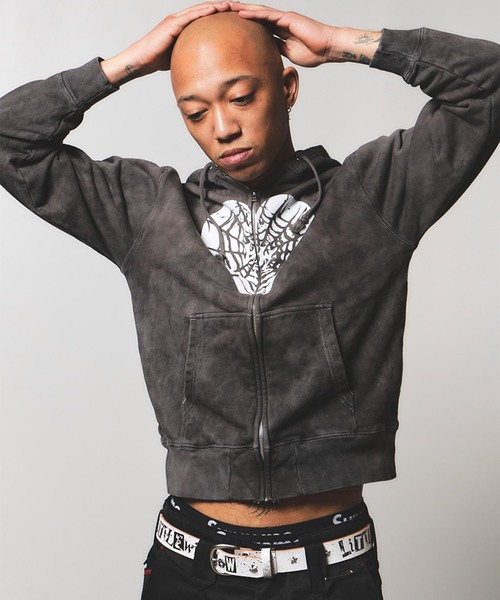 JOINT WORKS(ジョイントワークス)の「Little Willow / リトルウィロー 別注 HEART SPIDER ZIP HOODIE(パーカー・メンズ・カーキ/ブラック・MEDIUM/SMALL)」の20枚目の写真