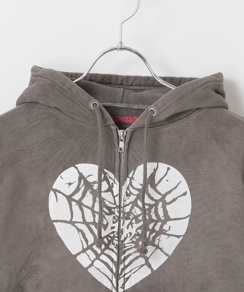 JOINT WORKS(ジョイントワークス)の「Little Willow / リトルウィロー 別注 HEART SPIDER ZIP HOODIE(パーカー・メンズ・カーキ/ブラック・MEDIUM/SMALL)」の6枚目の写真