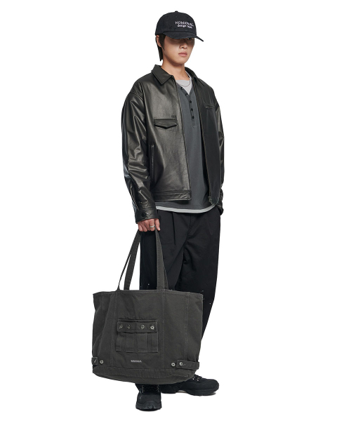 NOMANUAL(NOMANUAL)の「4R POCKET TOTE BAG - WASHED CHARCOAL(トートバッグ・レディース・その他・FREE)」の6枚目の写真