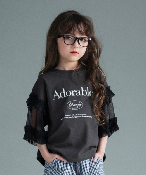 BRANSHES(ブランシェス)の「チュール切り替え半袖Tシャツ(Tシャツ/カットソー・キッズ・チャコールグレー/グレー・150/140/130/120/110/100)」の18枚目の写真