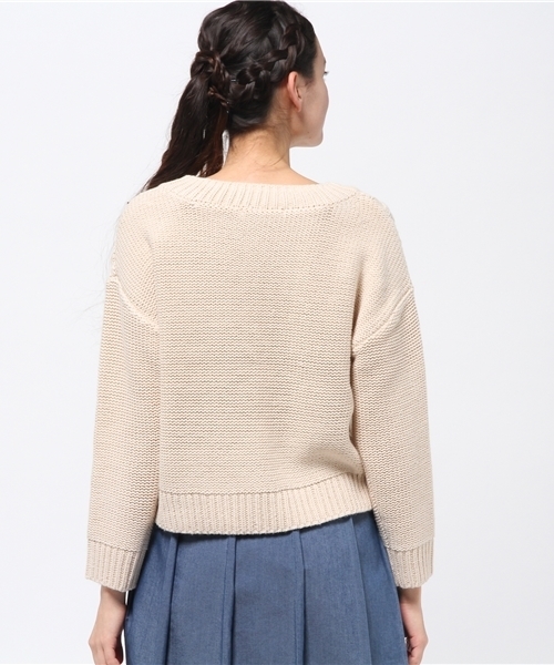 Kastane(カスタネ)の「ケーブルニット(ニット/セーター・レディース・アイボリー/ブラウン/ネイビー・FREE)」の6枚目の写真