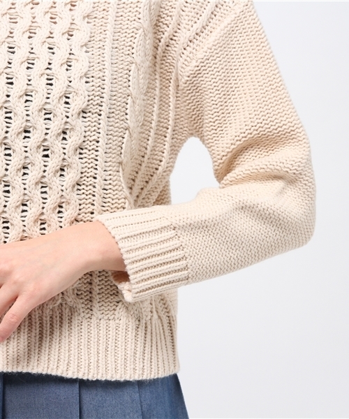 Kastane(カスタネ)の「ケーブルニット(ニット/セーター・レディース・アイボリー/ブラウン/ネイビー・FREE)」の8枚目の写真