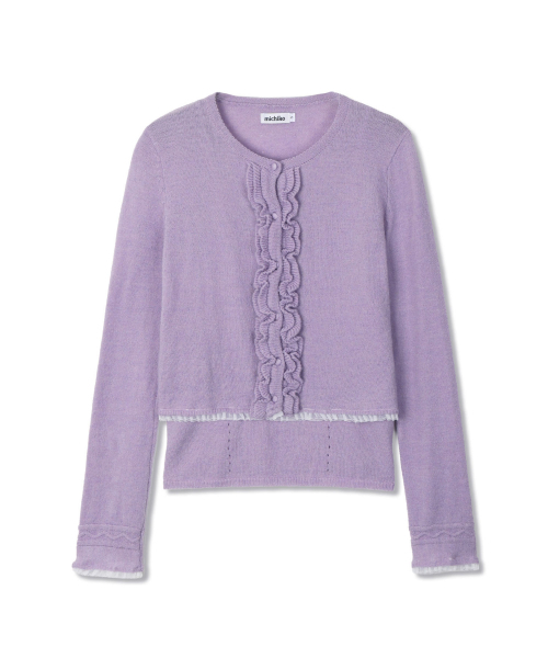 MICHIKO LONDON(ミチコ ロンドン)の「レースラッフルカーディガンセットライラック(カーディガン/ボレロ・レディース・その他・SMALL/MEDIUM)」の2枚目の写真