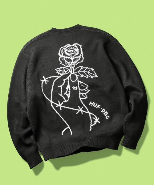 HUF ニットセーター ROSE CARDIGAN（ニット/セーター）｜HUF（ハフ）のファッション通販