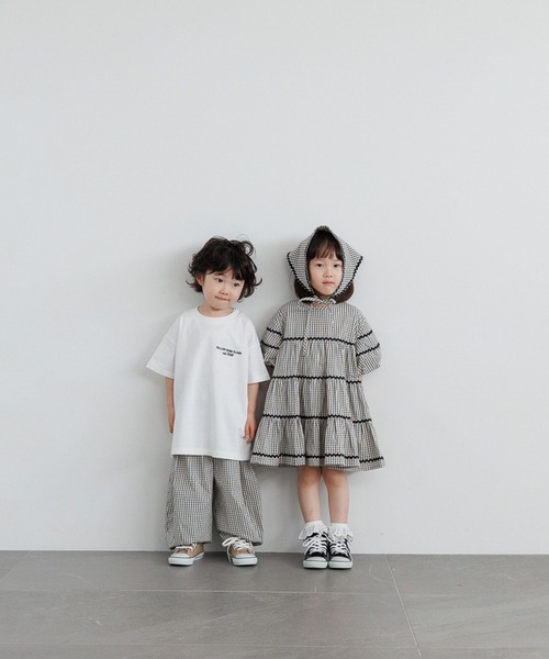 LOWRYS FARM（ローリーズファーム）の「チェックバルーンパンツ　664863（その他パンツ・キッズ・ブラック/アイボリー・110cm/120cm/130cm/140cm/150cm）」の3枚目の写真