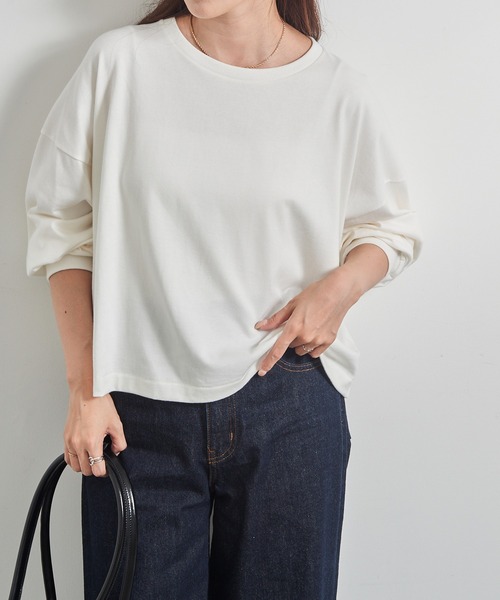 HANES(ヘインズ)の「【Hanes】1P Hanes T-SHIRTS SHIRO for HER クロップドワイドTシャツ(Tシャツ/カットソー・レディース・ホワイト・FREE)」の1枚目の写真