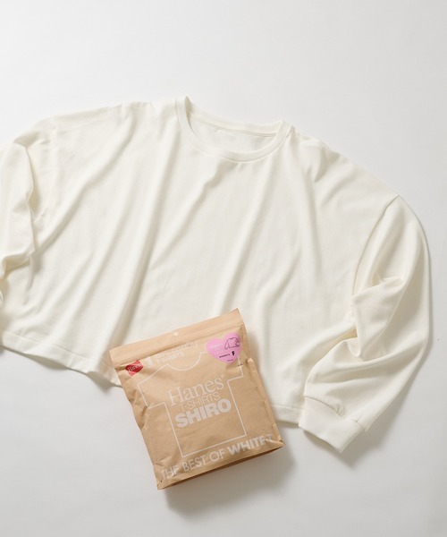 HANES(ヘインズ)の「【Hanes】1P Hanes T-SHIRTS SHIRO for HER クロップドワイドTシャツ(Tシャツ/カットソー・レディース・ホワイト・FREE)」の8枚目の写真