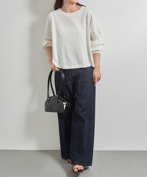 HANES(ヘインズ)の「【Hanes】1P Hanes T-SHIRTS SHIRO for HER クロップドワイドTシャツ(Tシャツ/カットソー・レディース・ホワイト・FREE)」の6枚目の写真