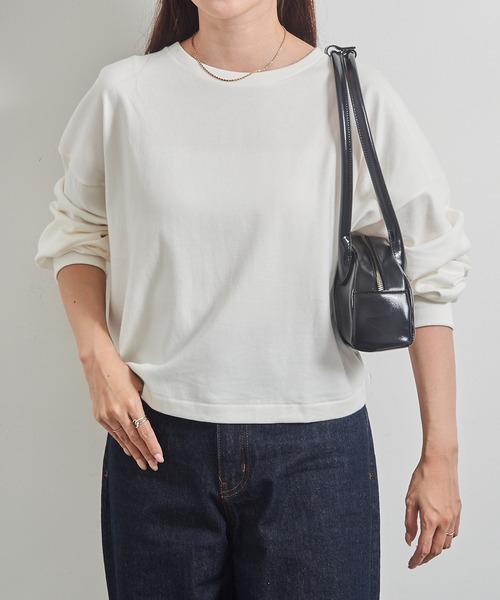 HANES(ヘインズ)の「【Hanes】1P Hanes T-SHIRTS SHIRO for HER クロップドワイドTシャツ(Tシャツ/カットソー・レディース・ホワイト・FREE)」の3枚目の写真