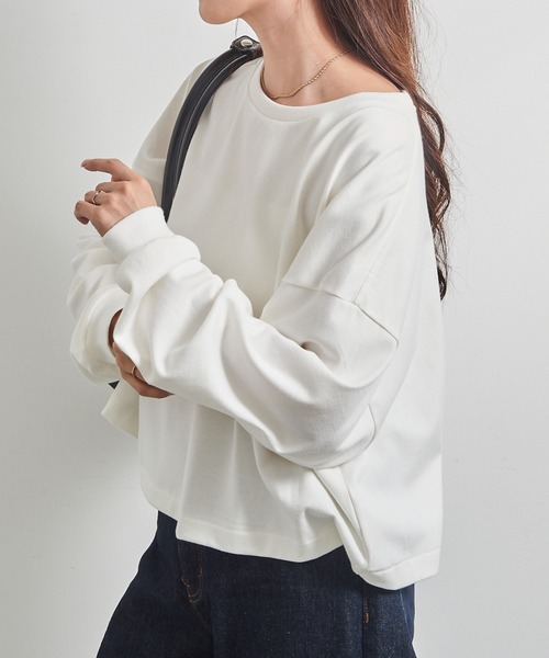 HANES(ヘインズ)の「【Hanes】1P Hanes T-SHIRTS SHIRO for HER クロップドワイドTシャツ(Tシャツ/カットソー・レディース・ホワイト・FREE)」の4枚目の写真