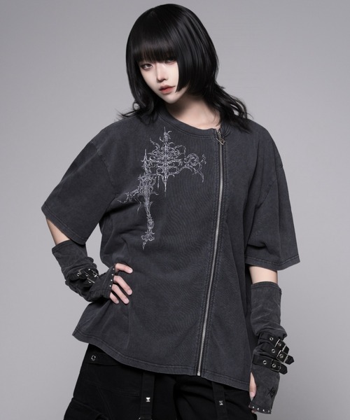REFLEM(レフレム)の「『REFLEM/レフレム』ZIPデザイン加工Tシャツ/ハーフスリーブカットソー(Tシャツ/カットソー・レディース・B/A・FREE)」の3枚目の写真