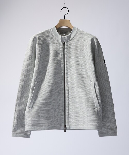 ABAHOUSE GRAY（アバハウスグレイ）の「ハイゲージニット ライダース（ライダースジャケット・メンズ・ブラック/ライトグレー/ネイビー・46/48/50）」の3枚目の写真