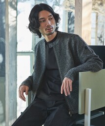 ABAHOUSE GRAY | ハイゲージニット ライダース(ライダースジャケット)