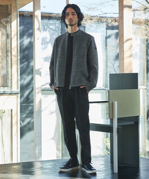 ABAHOUSE GRAY（アバハウスグレイ）の「ハイゲージニット ライダース（ライダースジャケット・メンズ・ブラック/ライトグレー/ネイビー・46/48/50）」の16枚目の写真