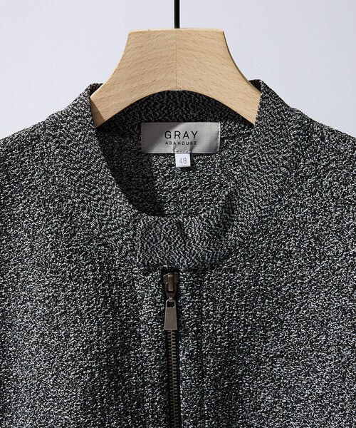 ABAHOUSE GRAY（アバハウスグレイ）の「ハイゲージニット ライダース（ライダースジャケット・メンズ・ブラック/ライトグレー/ネイビー・46/48/50）」の12枚目の写真