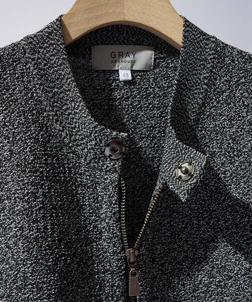 ABAHOUSE GRAY（アバハウスグレイ）の「ハイゲージニット ライダース（ライダースジャケット・メンズ・ブラック/ライトグレー/ネイビー・46/48/50）」の13枚目の写真