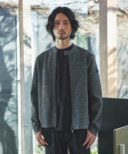 ABAHOUSE GRAY（アバハウスグレイ）の「ハイゲージニット ライダース（ライダースジャケット・メンズ・ブラック/ライトグレー/ネイビー・46/48/50）」の7枚目の写真