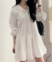 Ada.（エイダ）の「【Mellfy】ウエスト切替 ティアード風 フレア シャツワンピース（シャツワンピース）」