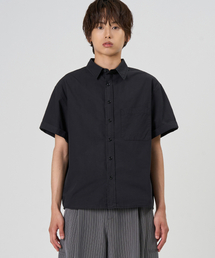 ポケットコットンハーフシャツ (WASHED BLACK)