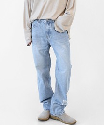 minsobi | ストレートフィット レタリングデニムパンツ S/M/L(デニムパンツ)