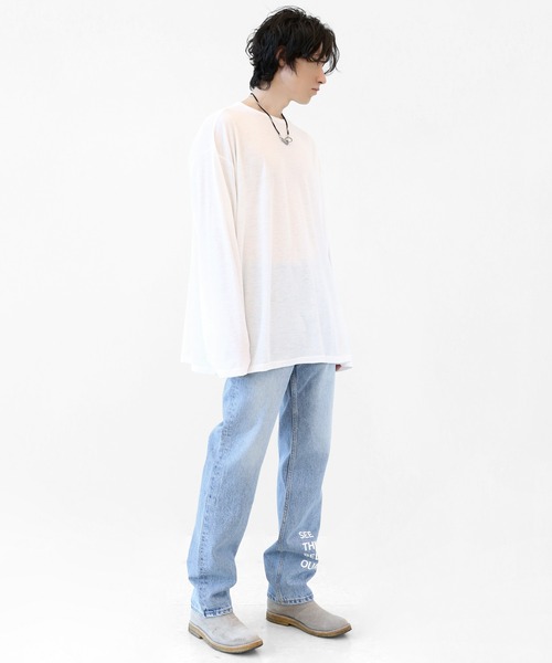 minsobi（ミンソビ）の「ストレートフィット レタリングデニムパンツ S/M/L（デニムパンツ・メンズ・ブルー・MEDIUM/SMALL/LARGE）」の10枚目の写真