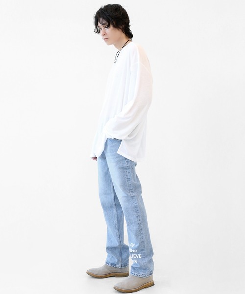 minsobi（ミンソビ）の「ストレートフィット レタリングデニムパンツ S/M/L（デニムパンツ・メンズ・ブルー・MEDIUM/SMALL/LARGE）」の11枚目の写真