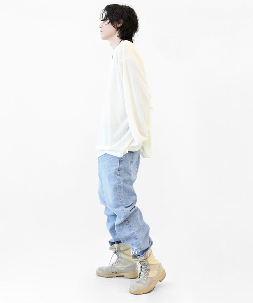 minsobi（ミンソビ）の「ストレートフィット レタリングデニムパンツ S/M/L（デニムパンツ・メンズ・ブルー・MEDIUM/SMALL/LARGE）」の13枚目の写真